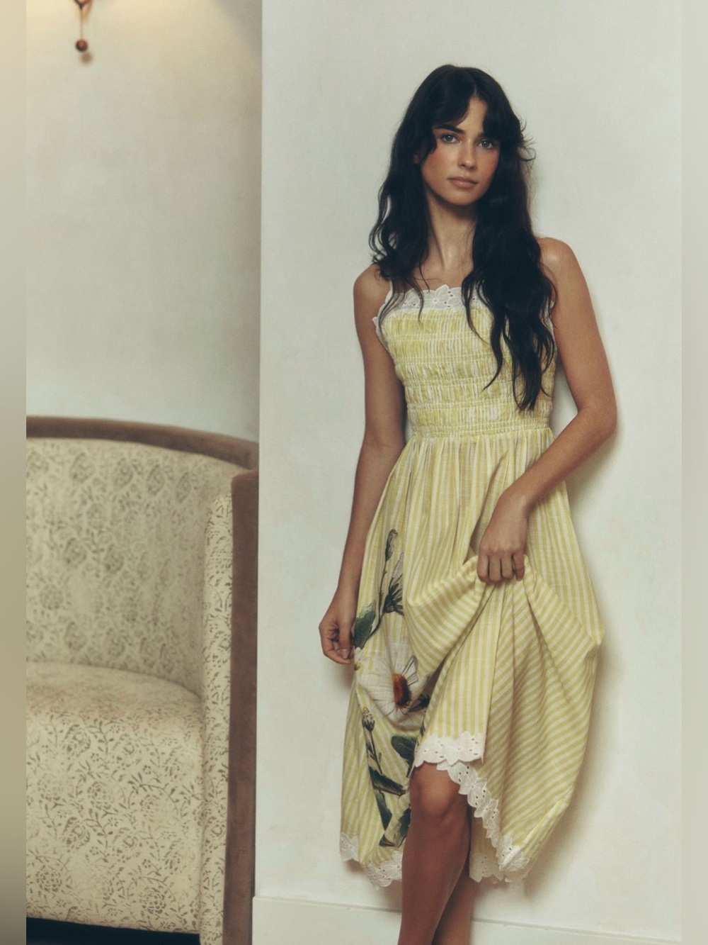 Anthropologie LyreBird Smocked Printed Midi Dress 🌼